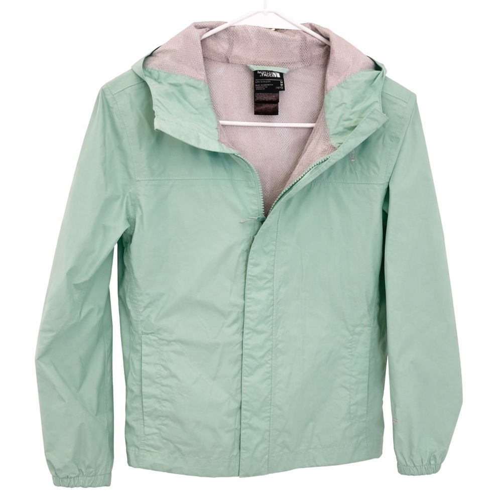 The North Face Women's Mint Green Hooded Rain Jacket